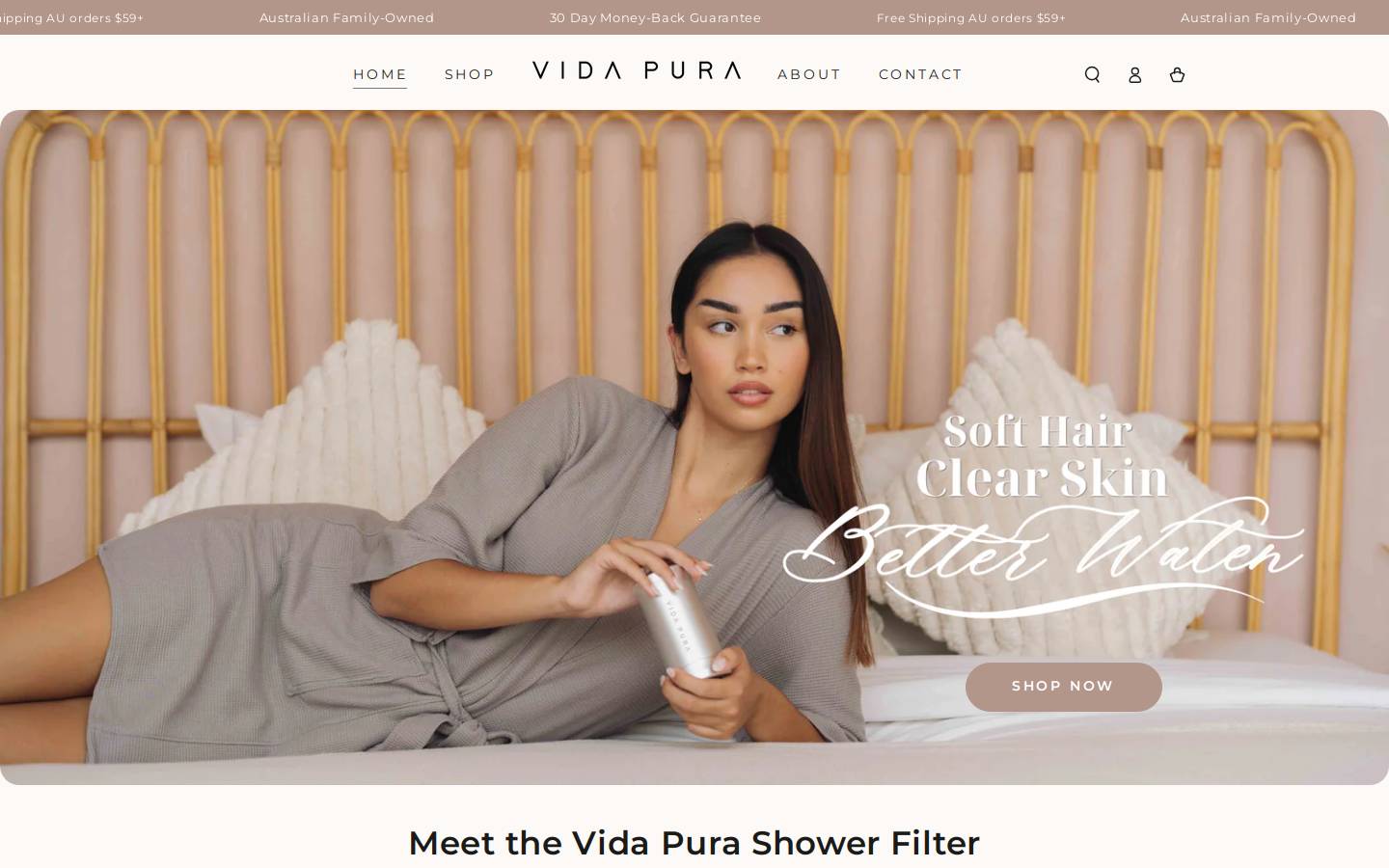 vidapura.com.au homepage screenshot