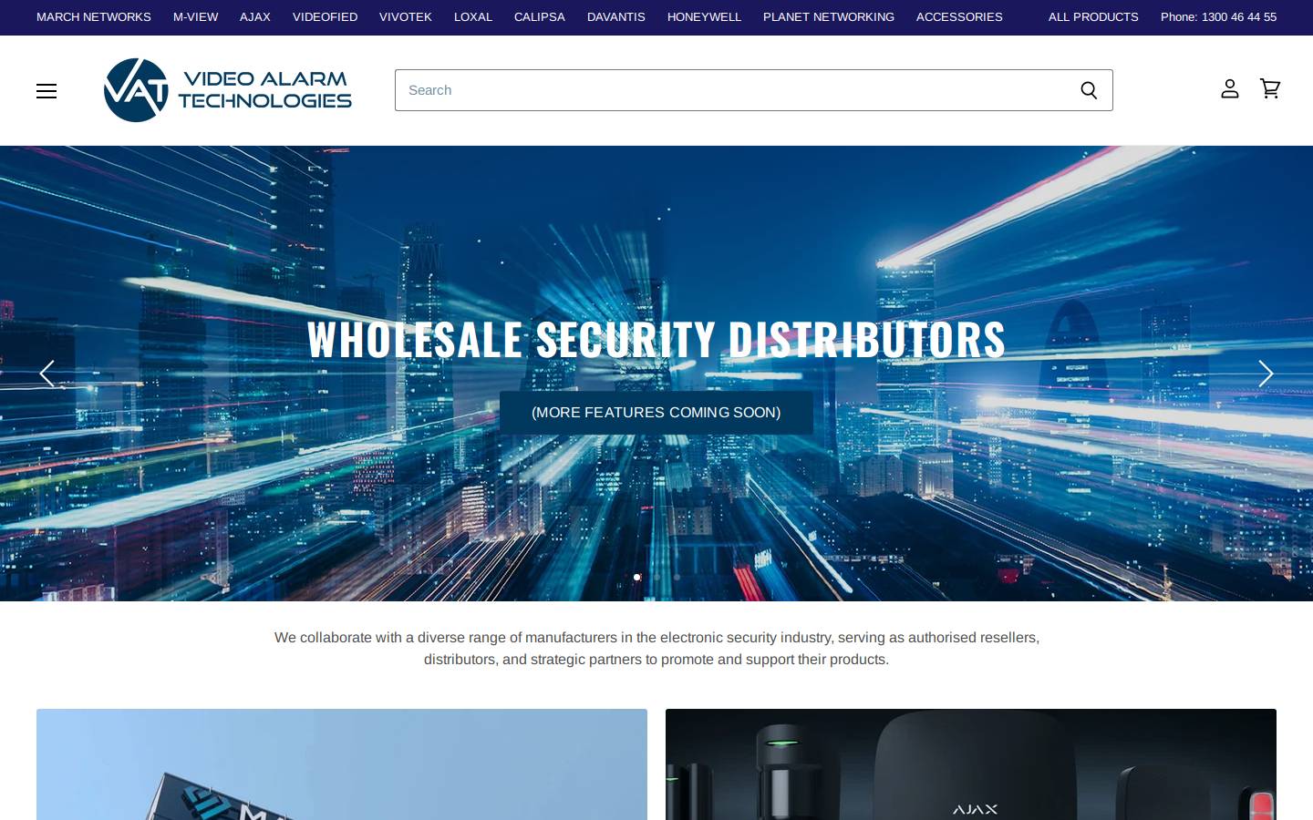 videoalarmtechnologies.com.au homepage screenshot