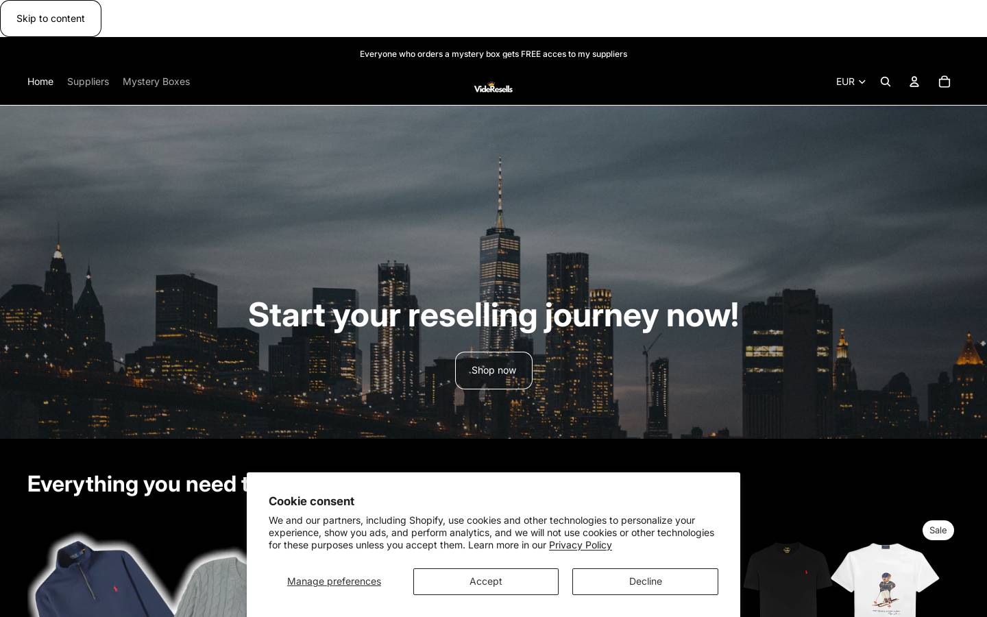 videresells.store homepage screenshot