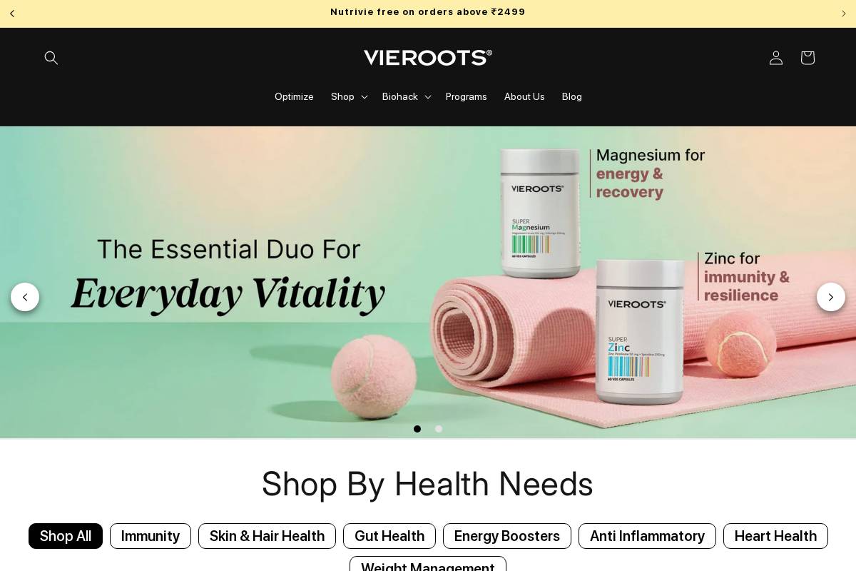 vieroots.com homepage screenshot