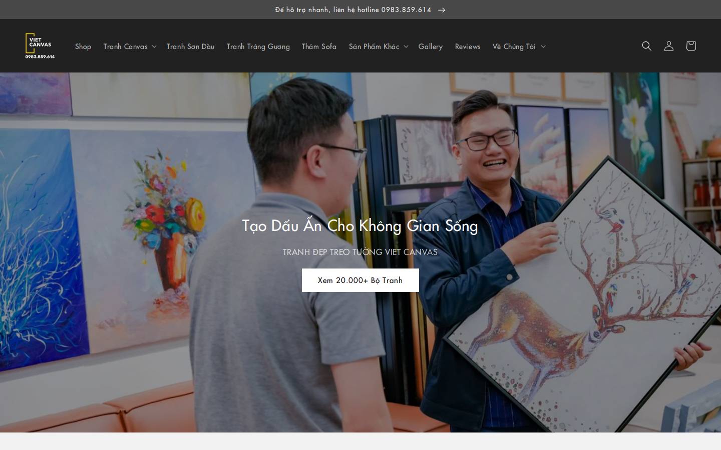 Vietcanvas homepage screenshot