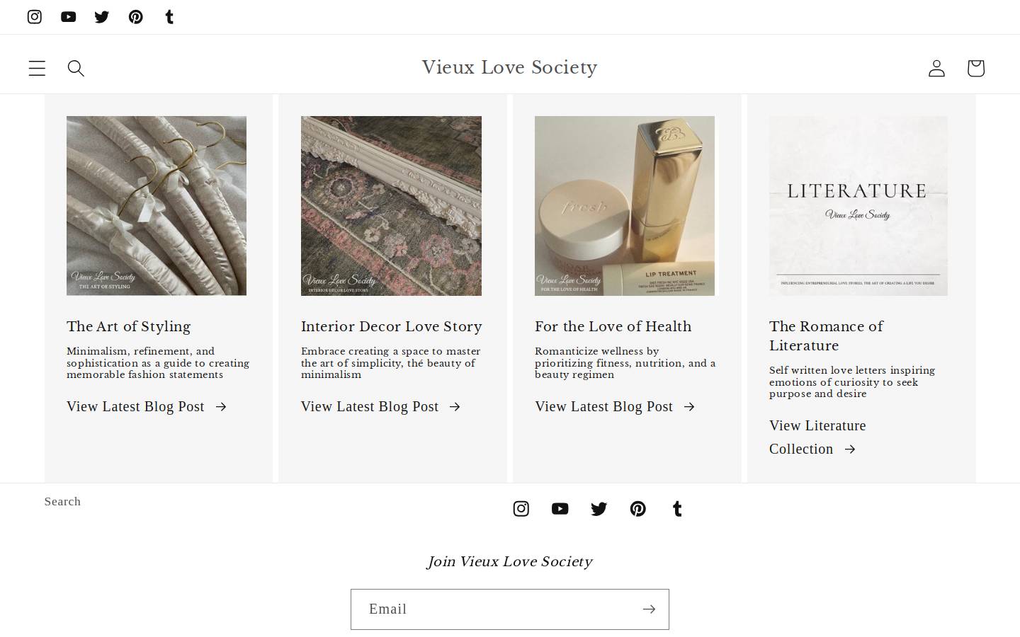 vieuxlovesociety.com homepage screenshot