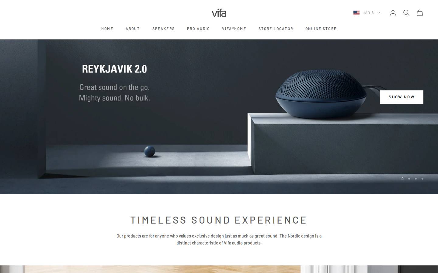 Vifa homepage screenshot