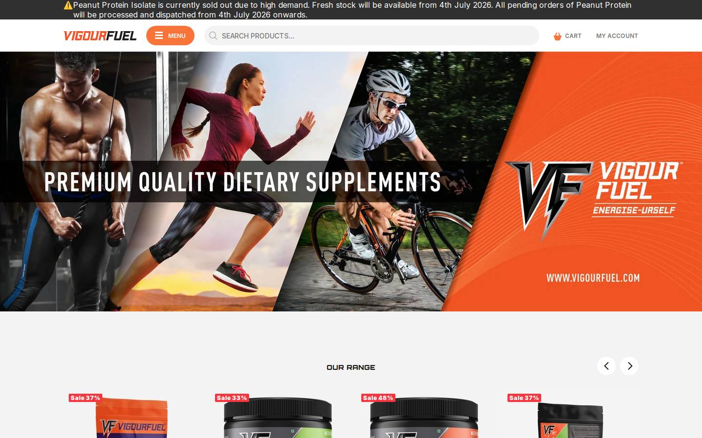 Vigourfuel homepage screenshot