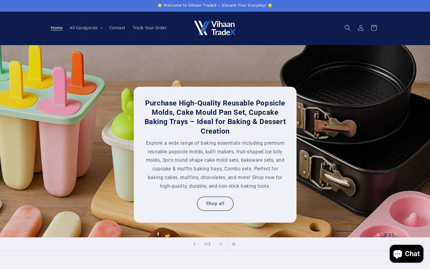 vihaantradex.com homepage screenshot
