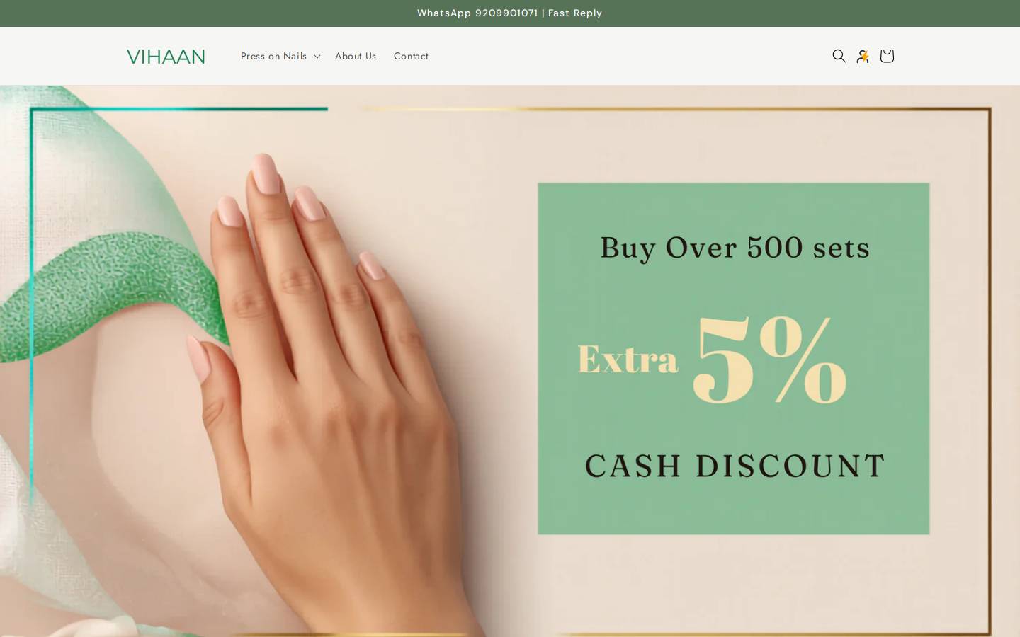 vihaanwholesaletrading.com homepage screenshot