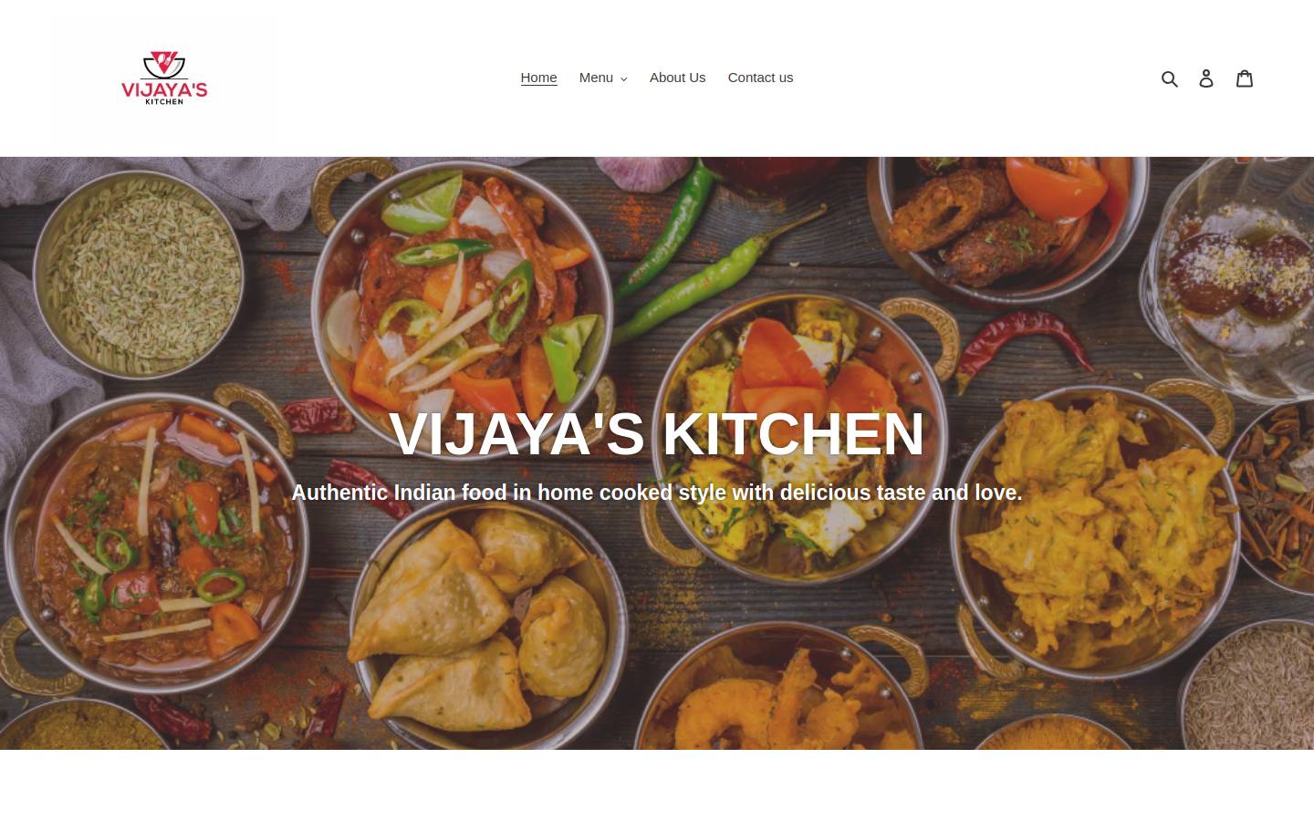 vijayakitchen.com homepage screenshot
