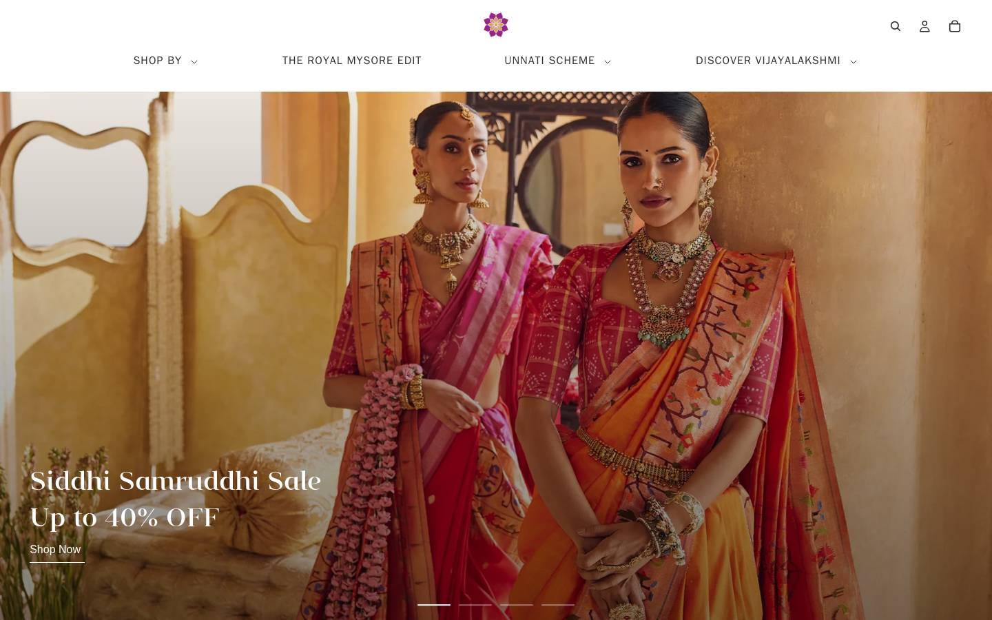 Vijayalakshmi Silks & Sarees homepage screenshot