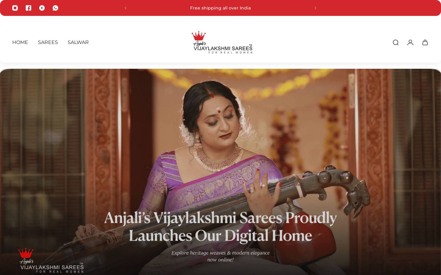 vijaylakshmisarees.com homepage screenshot