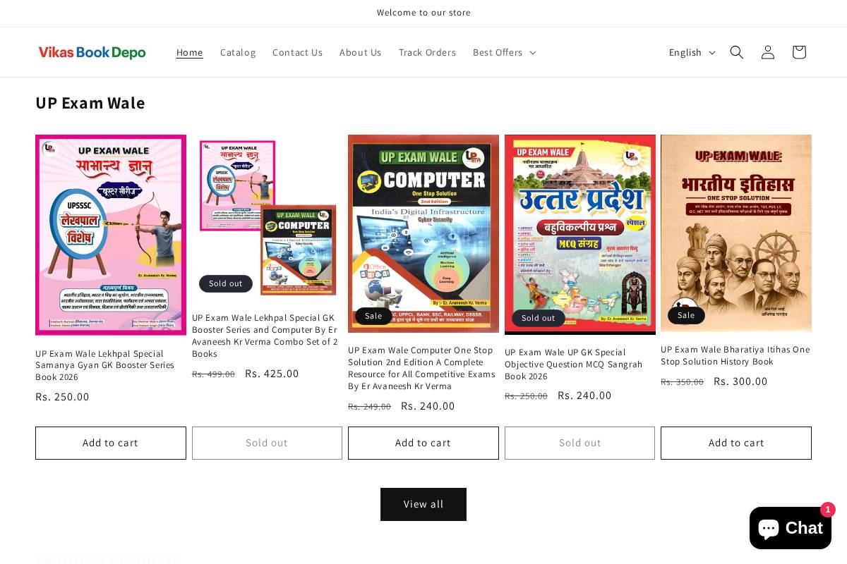 vikasbookdepo.com homepage screenshot