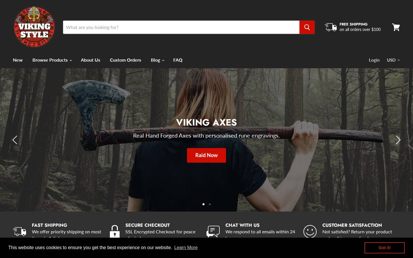 Viking Style homepage screenshot