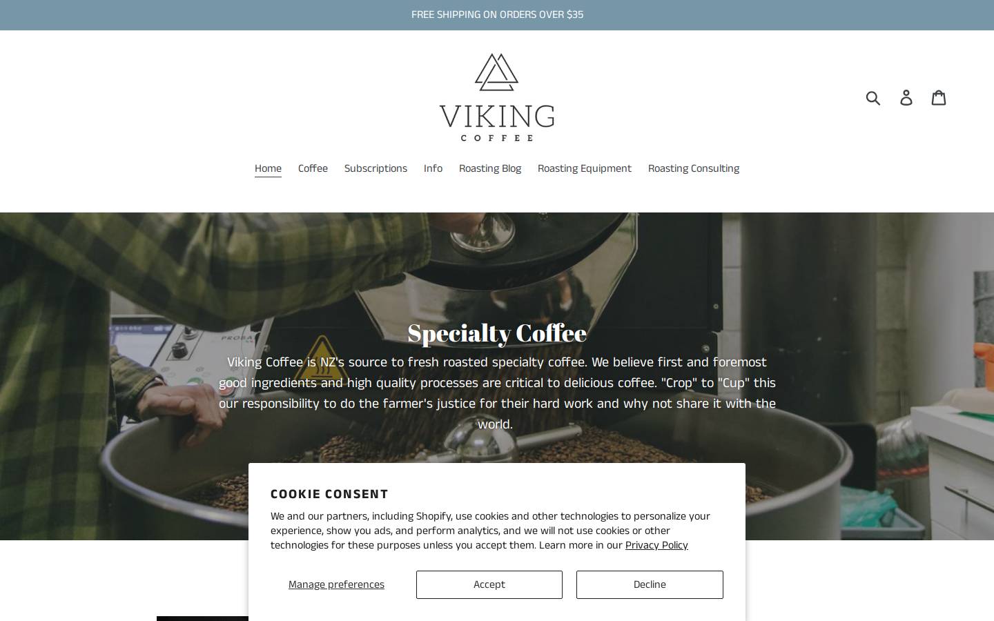 vikingcoffee.co.nz homepage screenshot