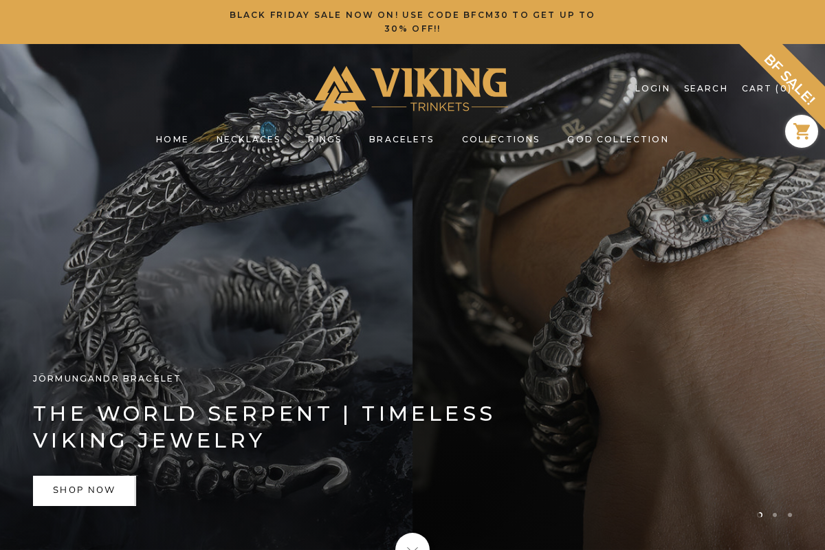 vikingtrinkets.com homepage screenshot