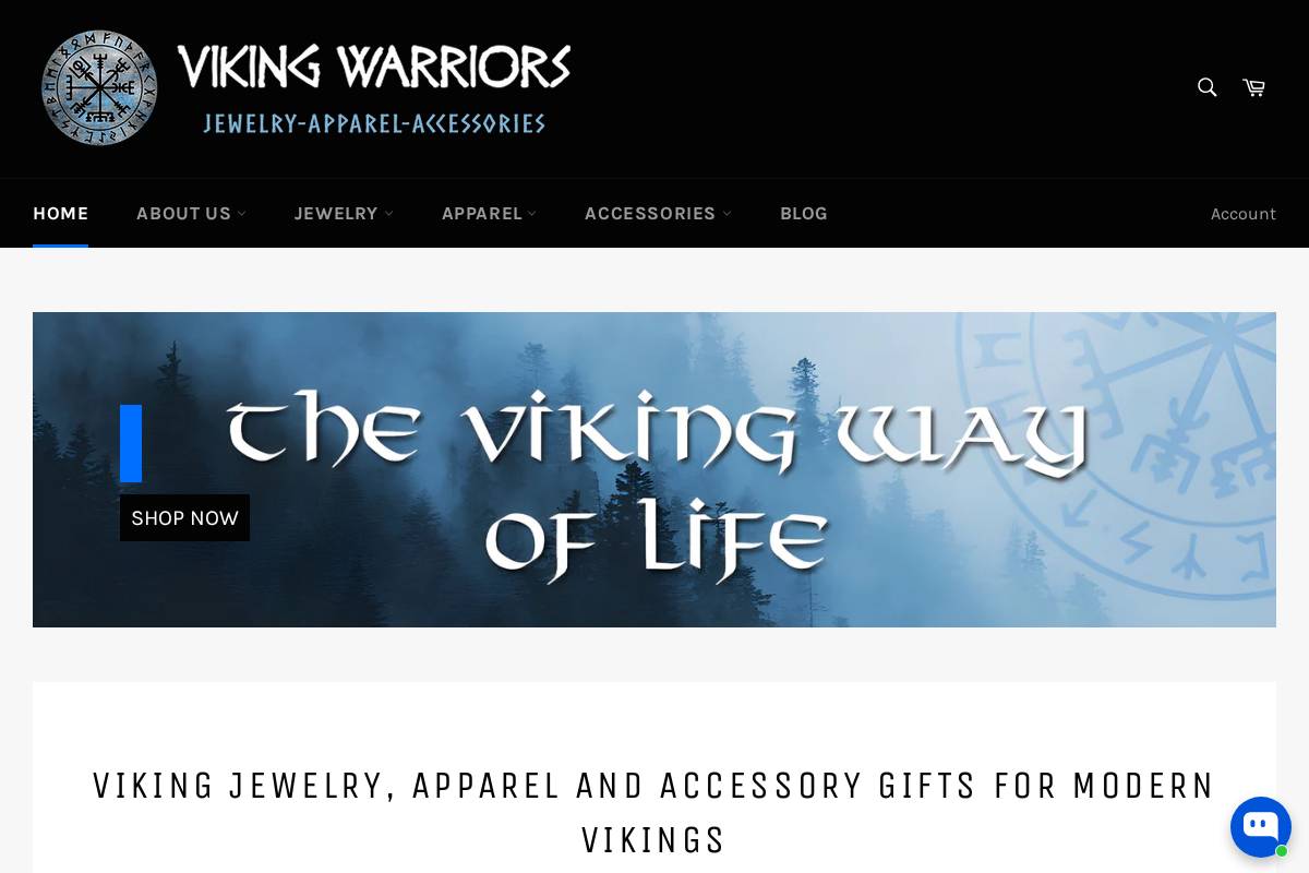 vikingwariors.com homepage screenshot