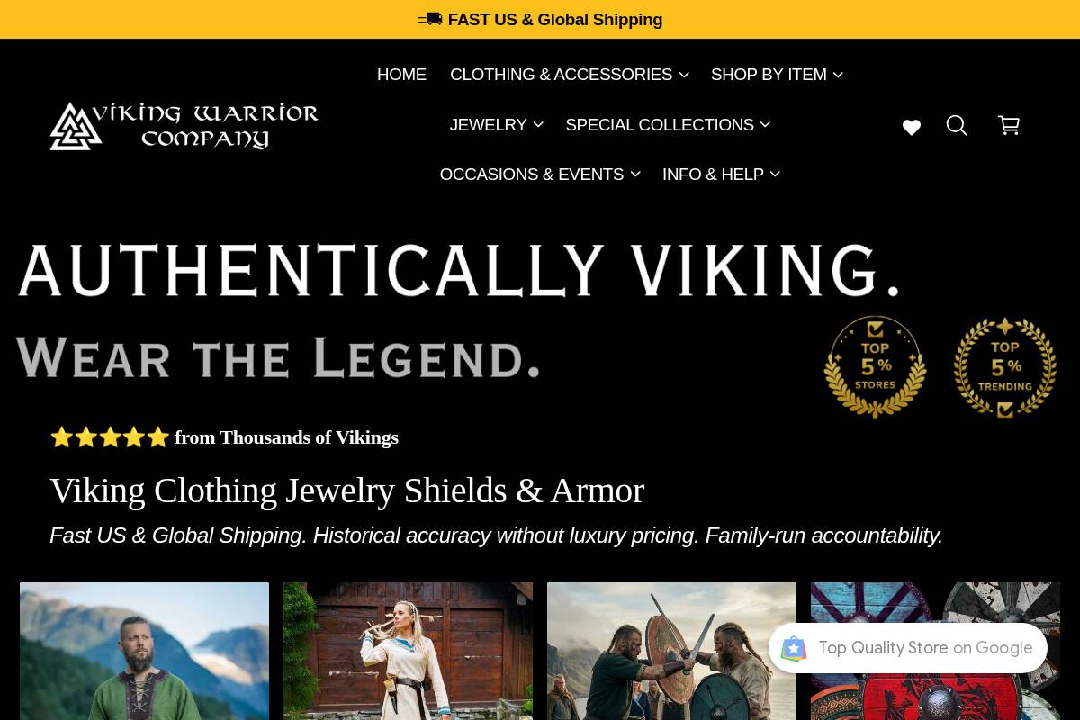 Viking Warrior homepage screenshot