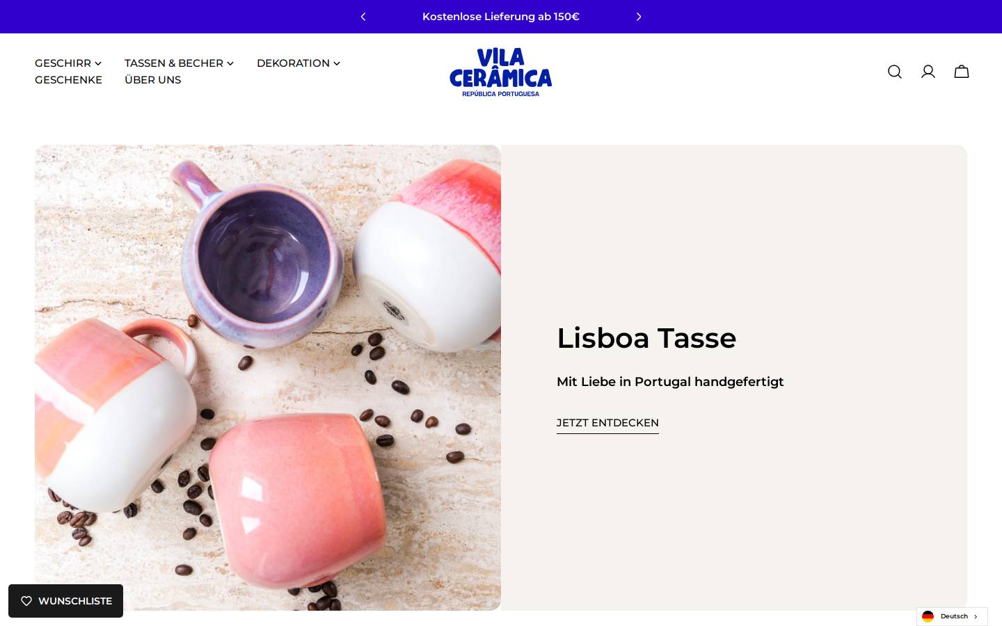 Vila Ceramica homepage screenshot