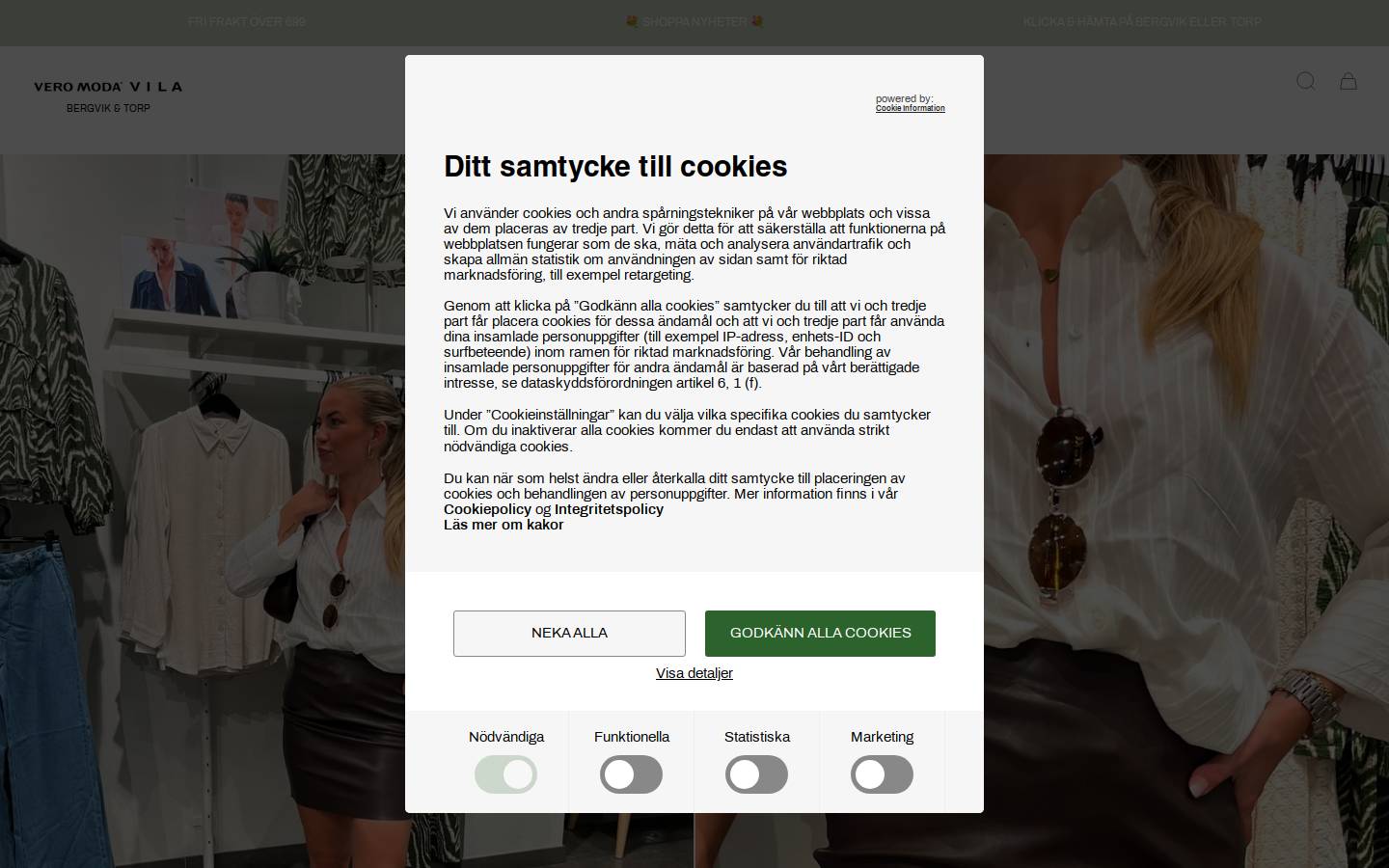 VILA VERO MODA BERGVIK homepage screenshot