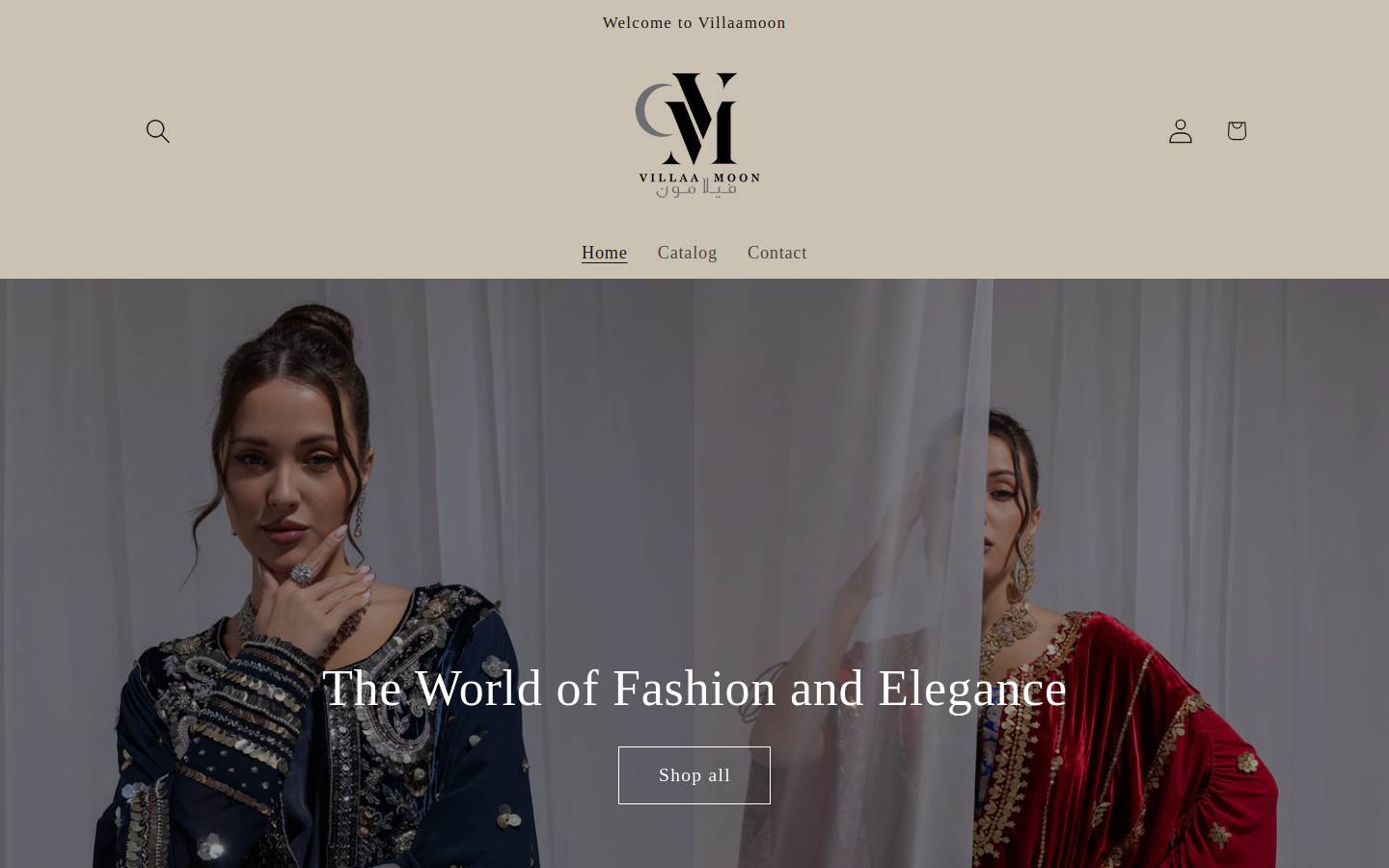 villaamoon.shop homepage screenshot