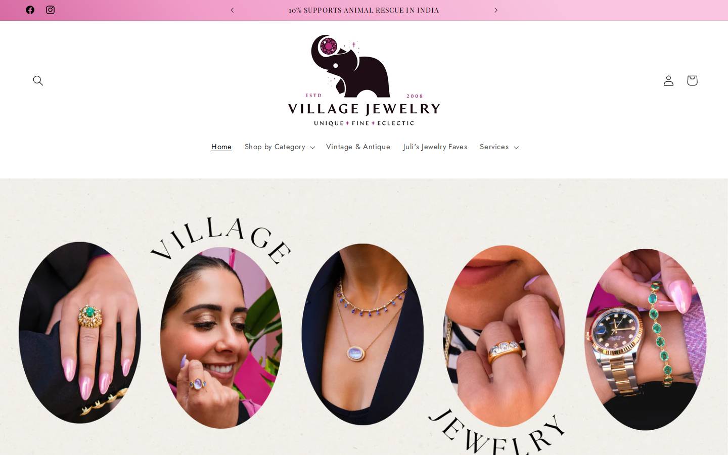 villagejewelryco.com homepage screenshot