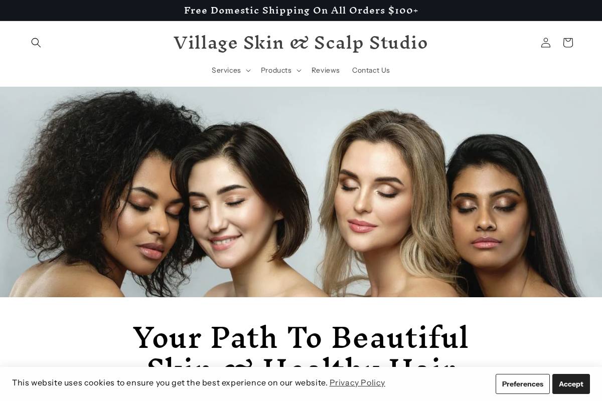 villageskinstudio.com homepage screenshot