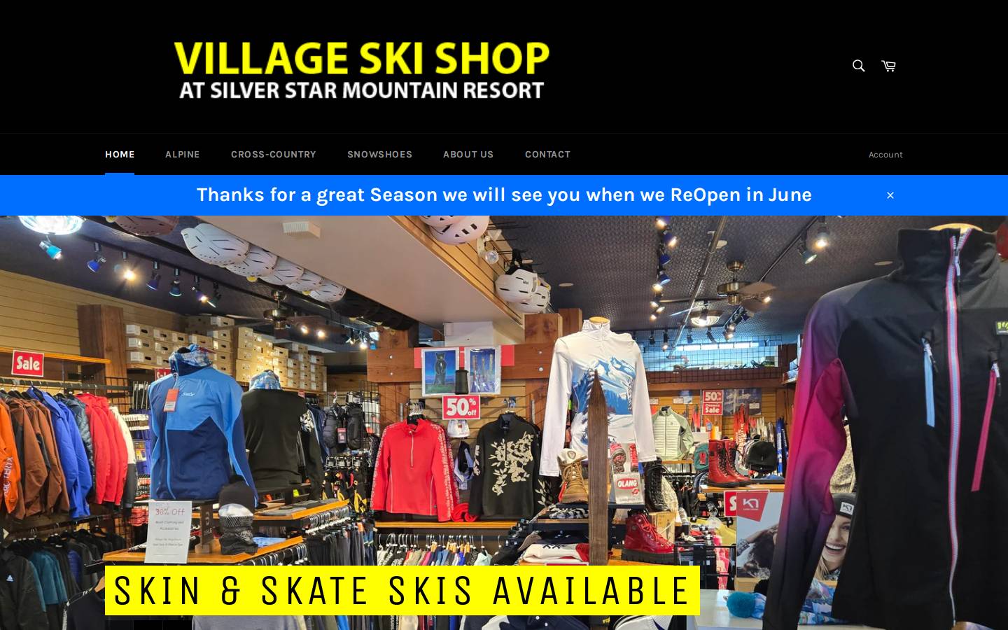 villageskishop.ca homepage screenshot