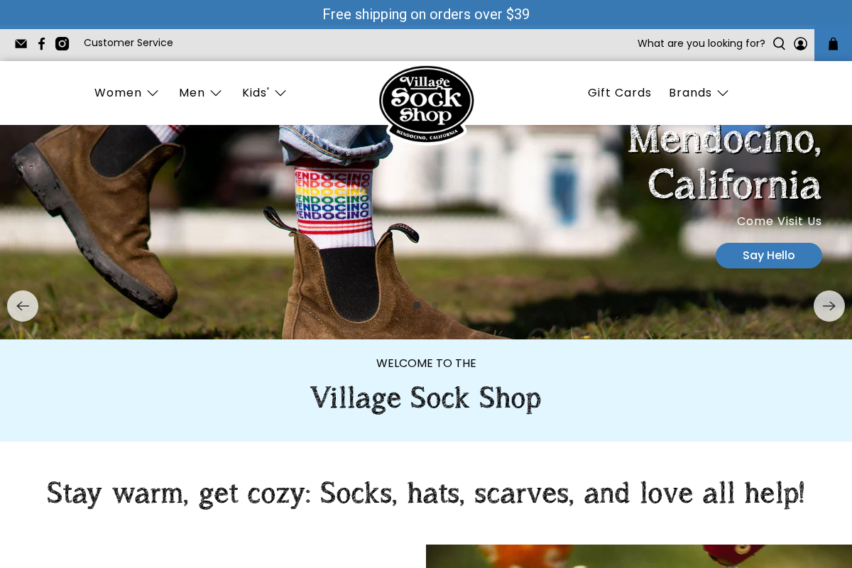 villagesockshop.com homepage screenshot