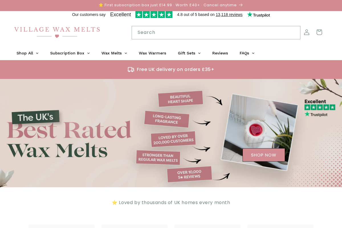 Village Wax Melts homepage screenshot
