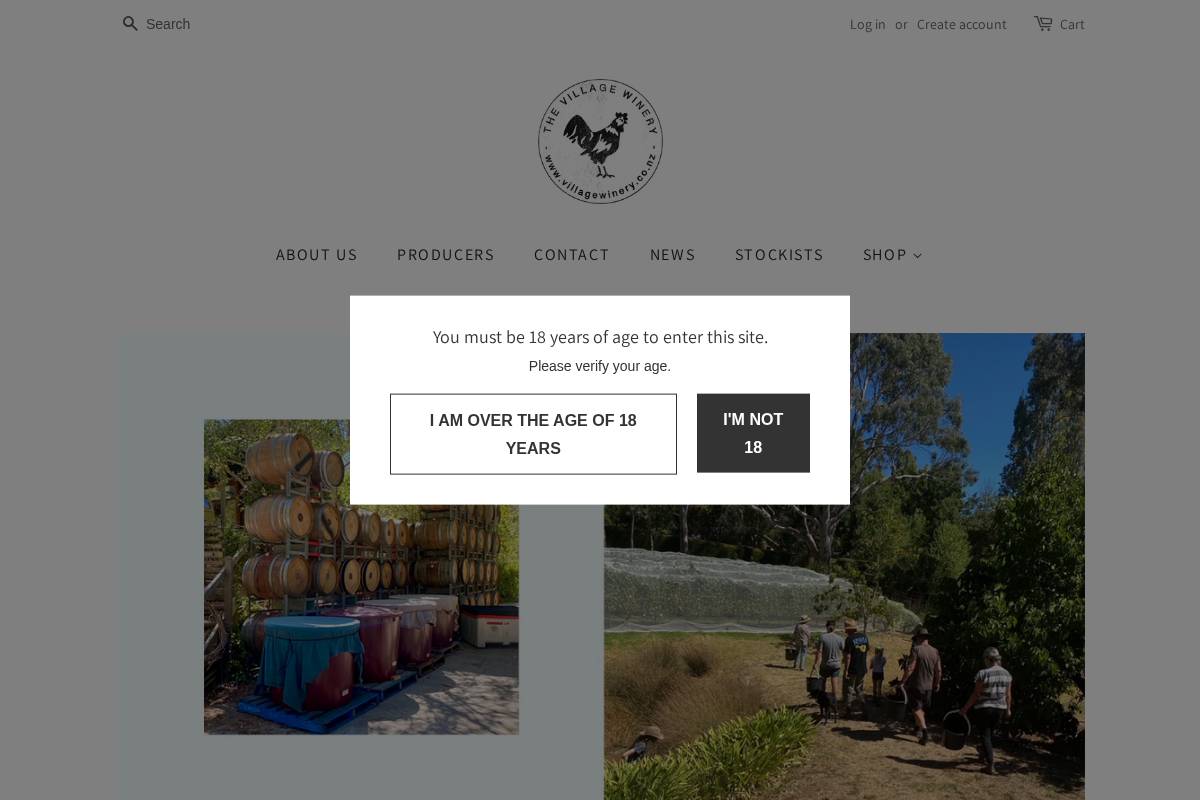 villagewinery.co.nz homepage screenshot