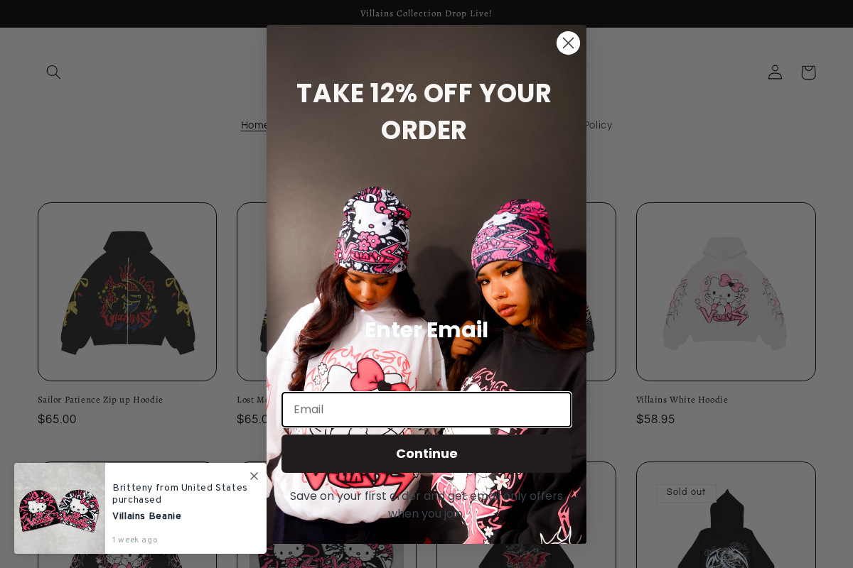 villainsinheaven homepage screenshot