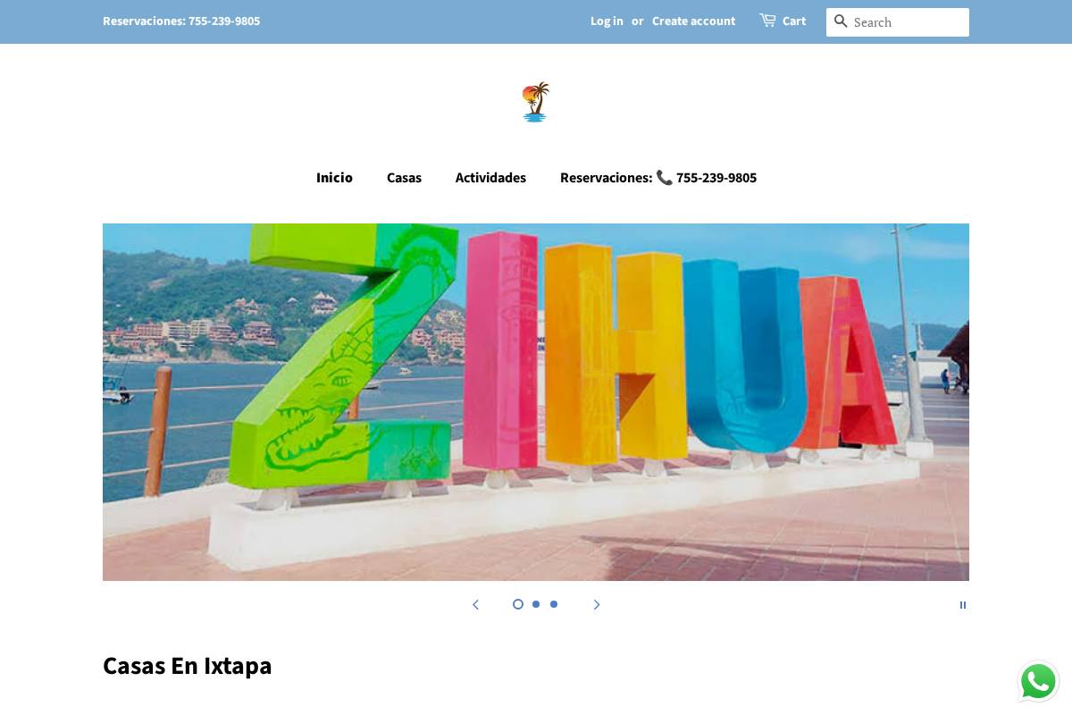 villasydescansoixtapa.com homepage screenshot