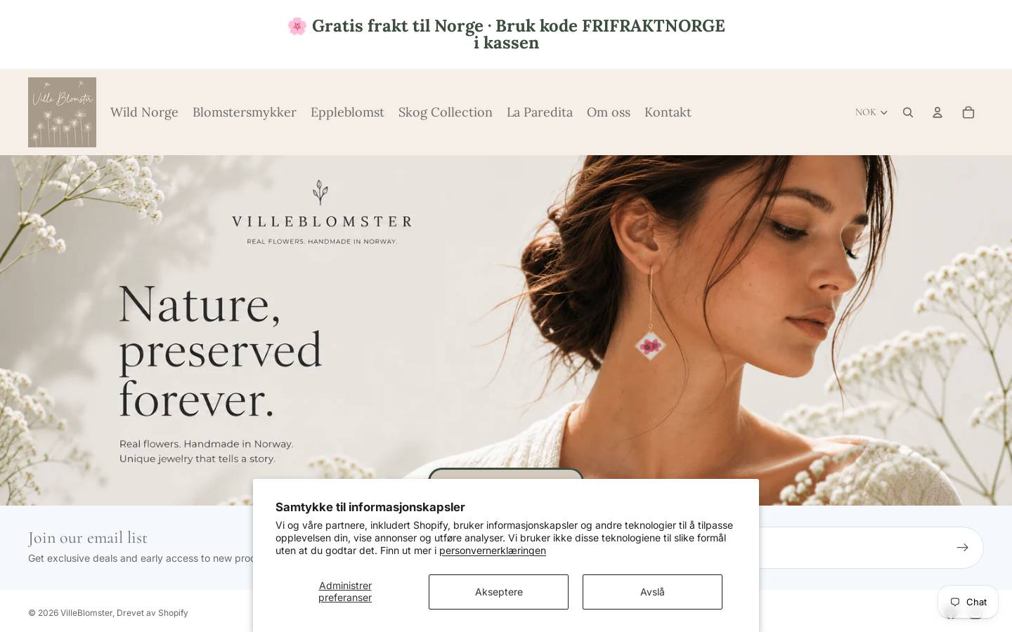 villeblomster.com homepage screenshot