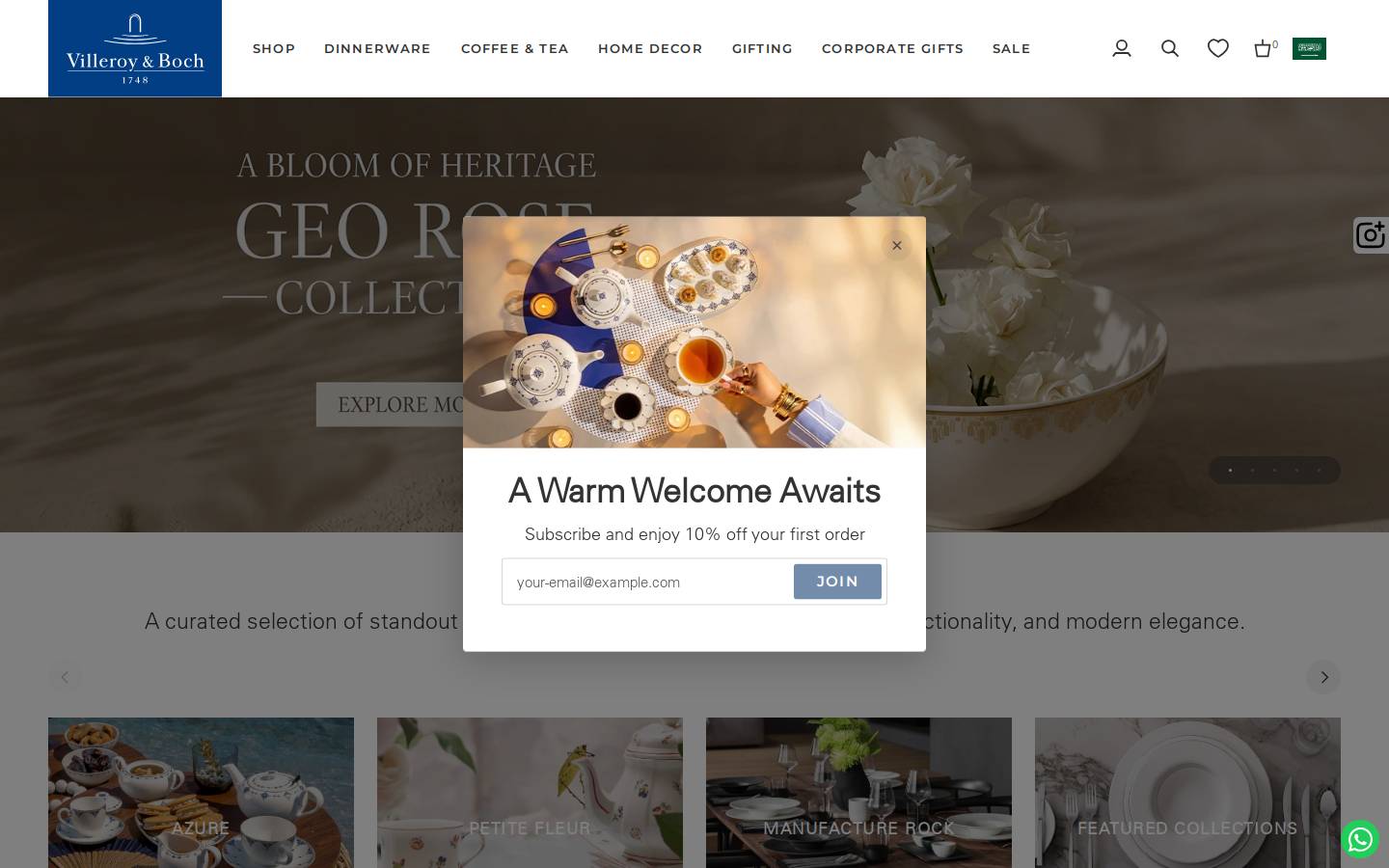 Villeroy & Boch homepage screenshot