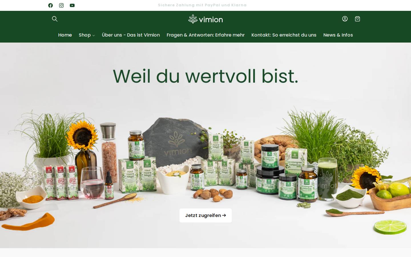 vimion.de homepage screenshot