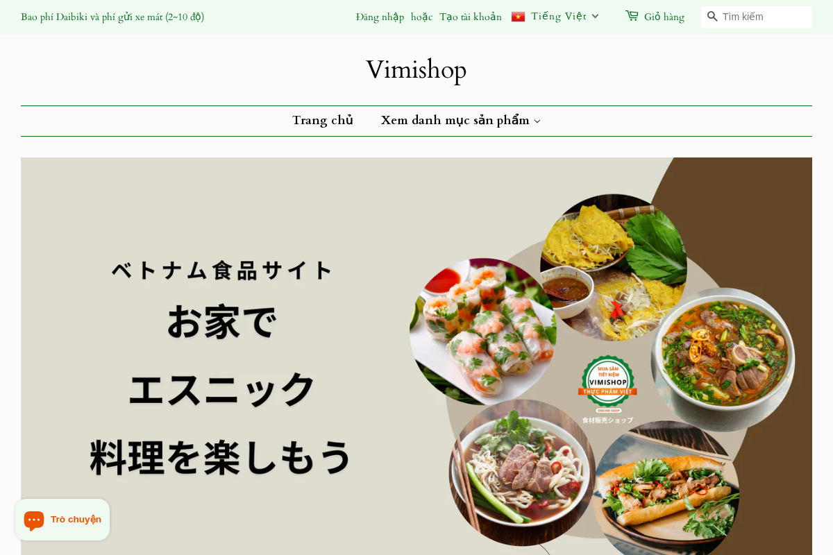 vimishop-vnfoods.com homepage screenshot