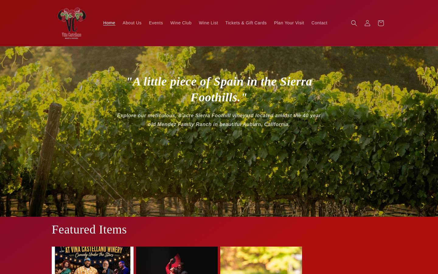 vinacastellano.com homepage screenshot