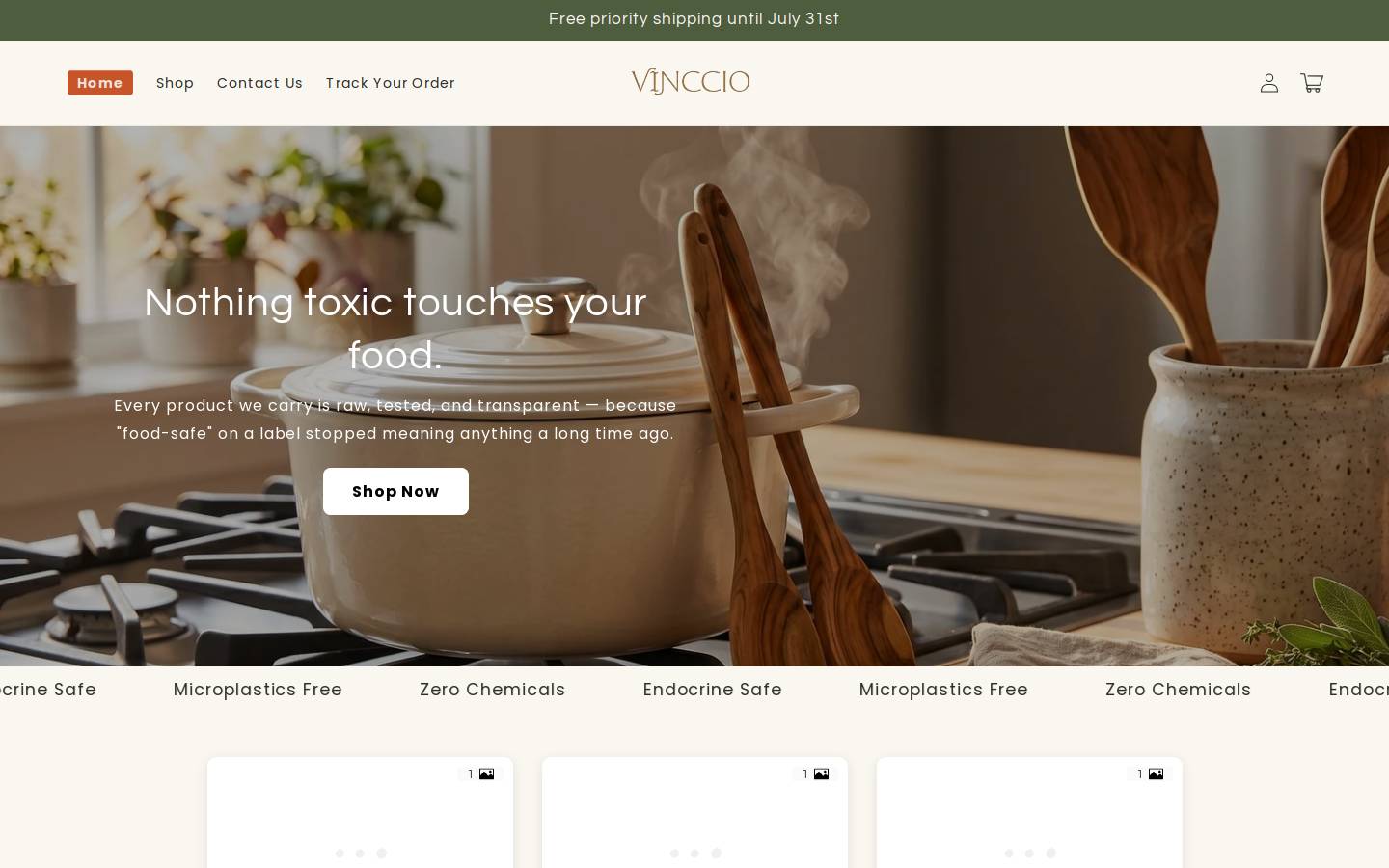 vinccio.com homepage screenshot