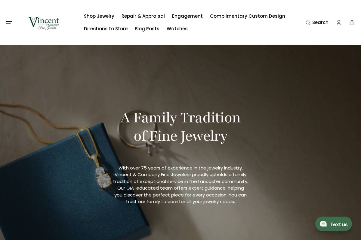 vincentandcomp.com homepage screenshot
