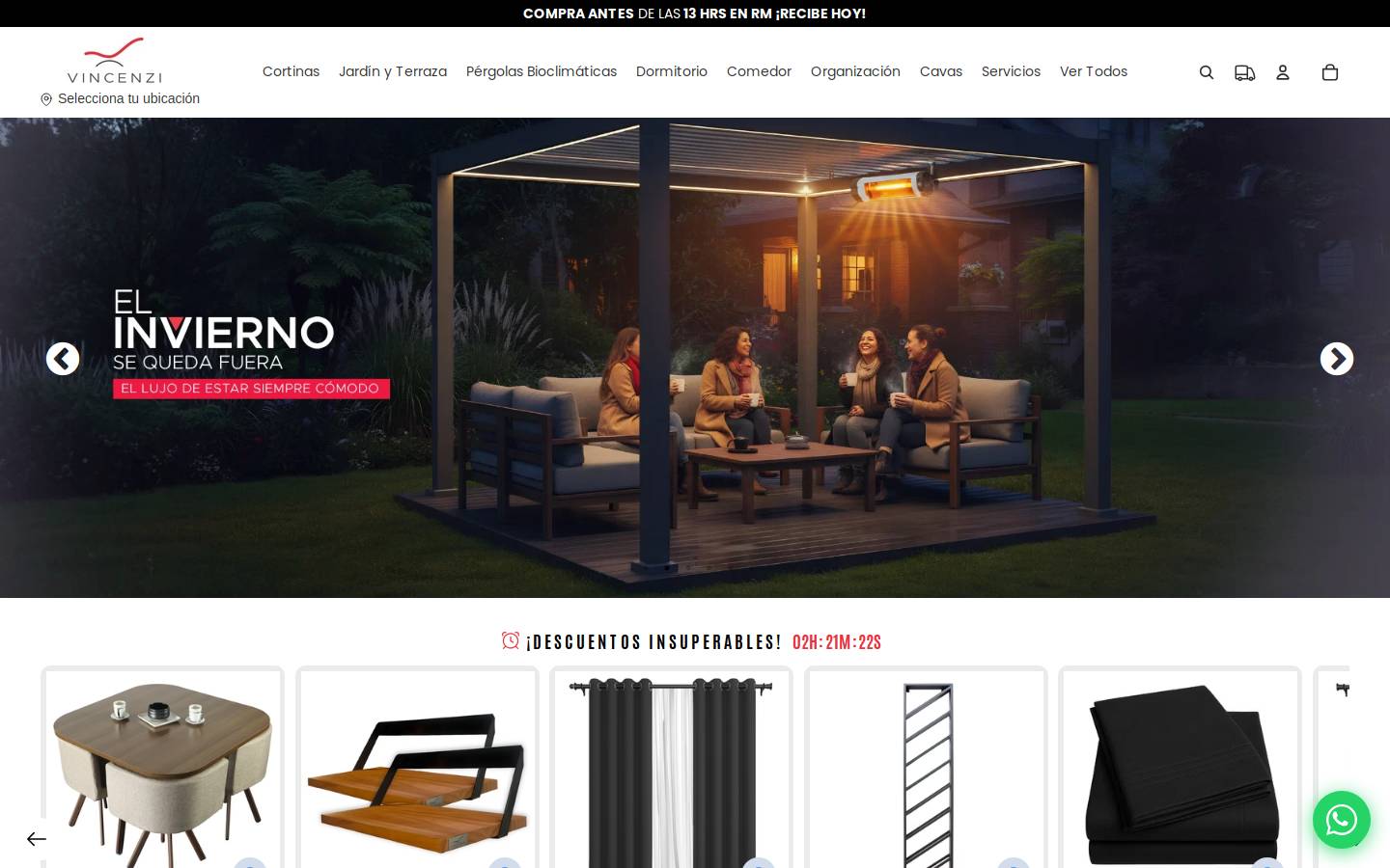 vincenzi.cl homepage screenshot