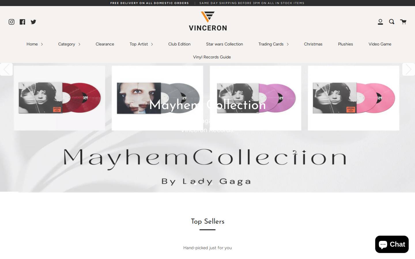 Vinceron homepage screenshot