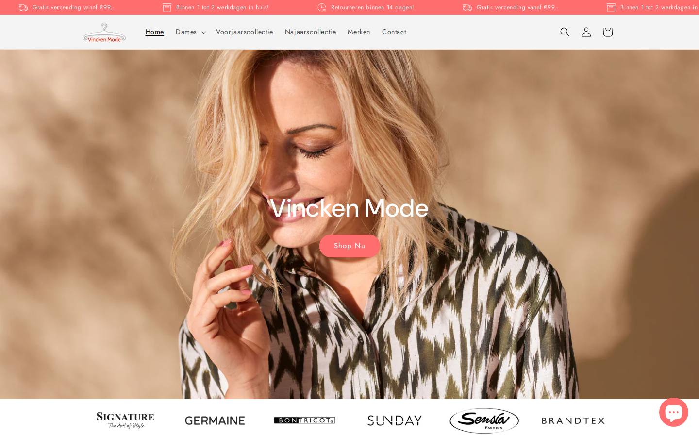 Vincken Mode homepage screenshot