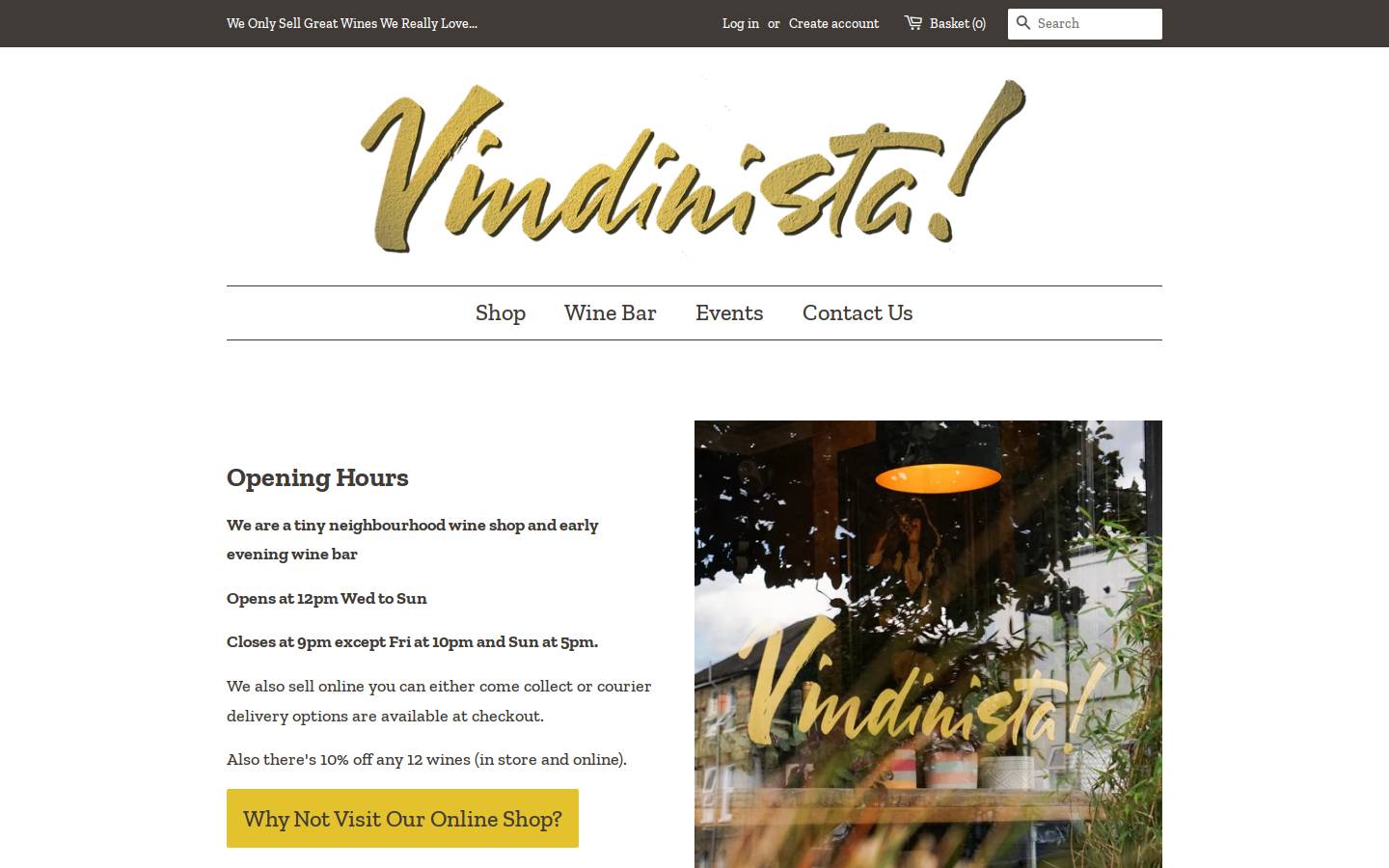 vindinista.com homepage screenshot