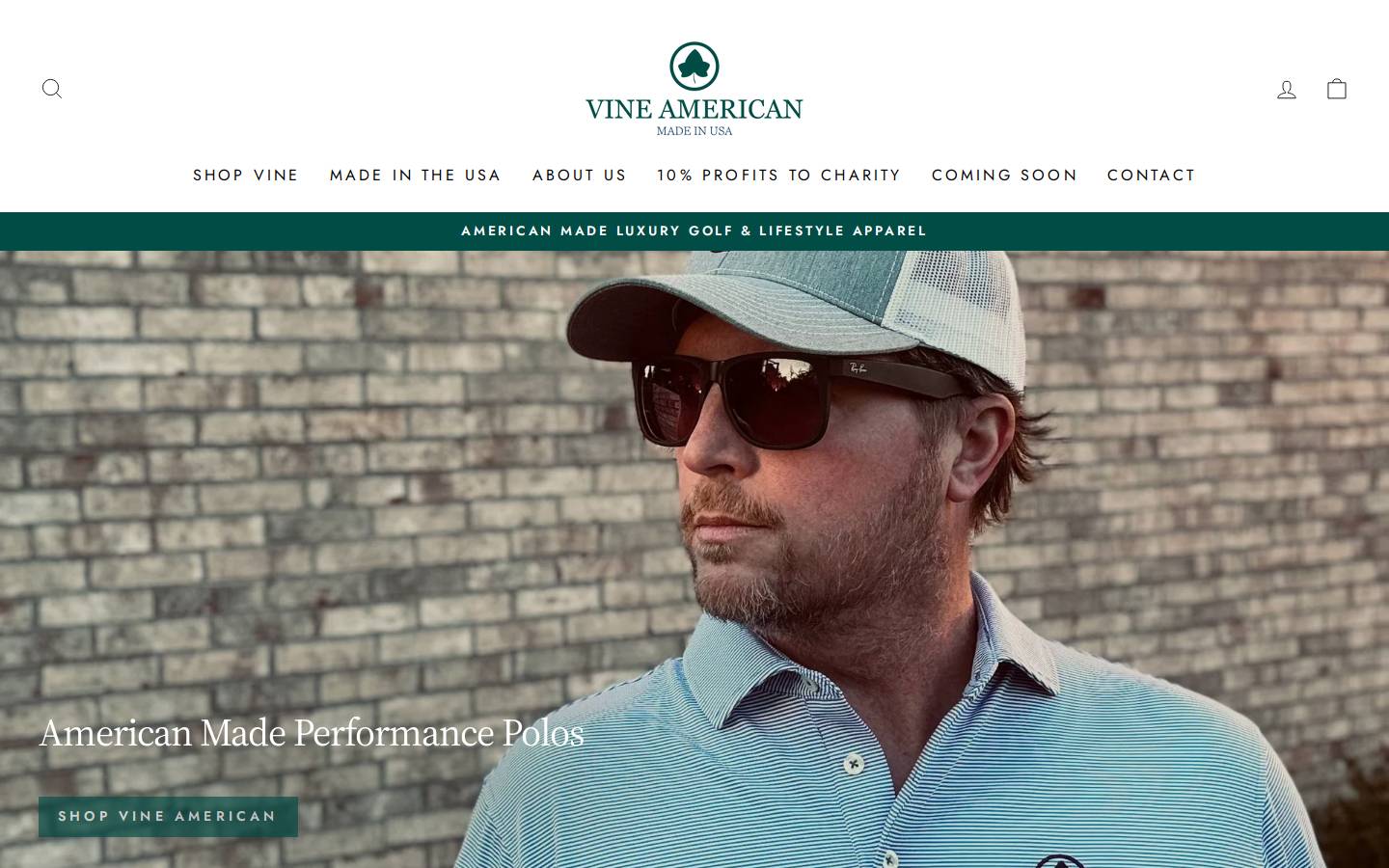 vinegolf.com homepage screenshot