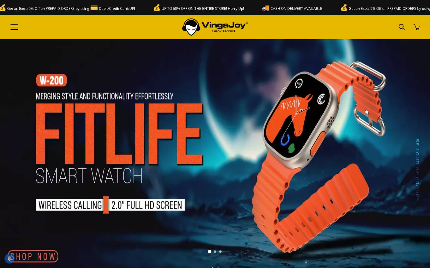 vingajoy.com homepage screenshot