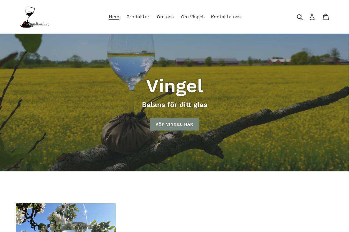 vingelbutik.se homepage screenshot