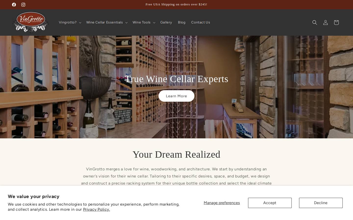 vingrotto.com homepage screenshot
