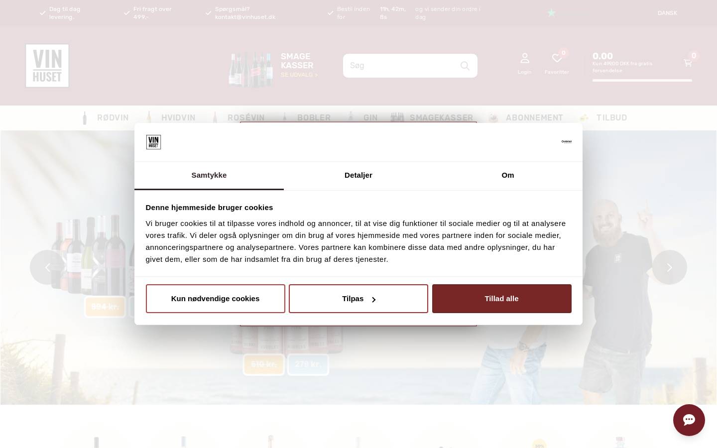 Vinhuset homepage screenshot