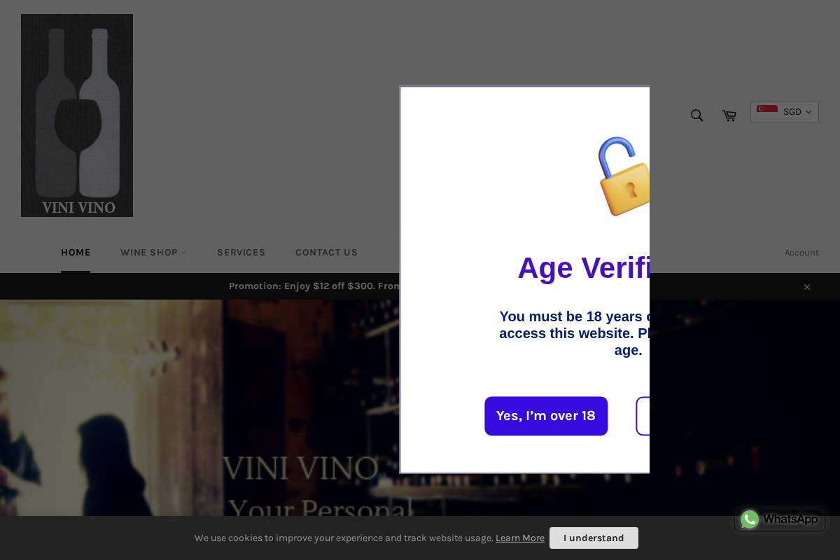 vini-vino.com homepage screenshot