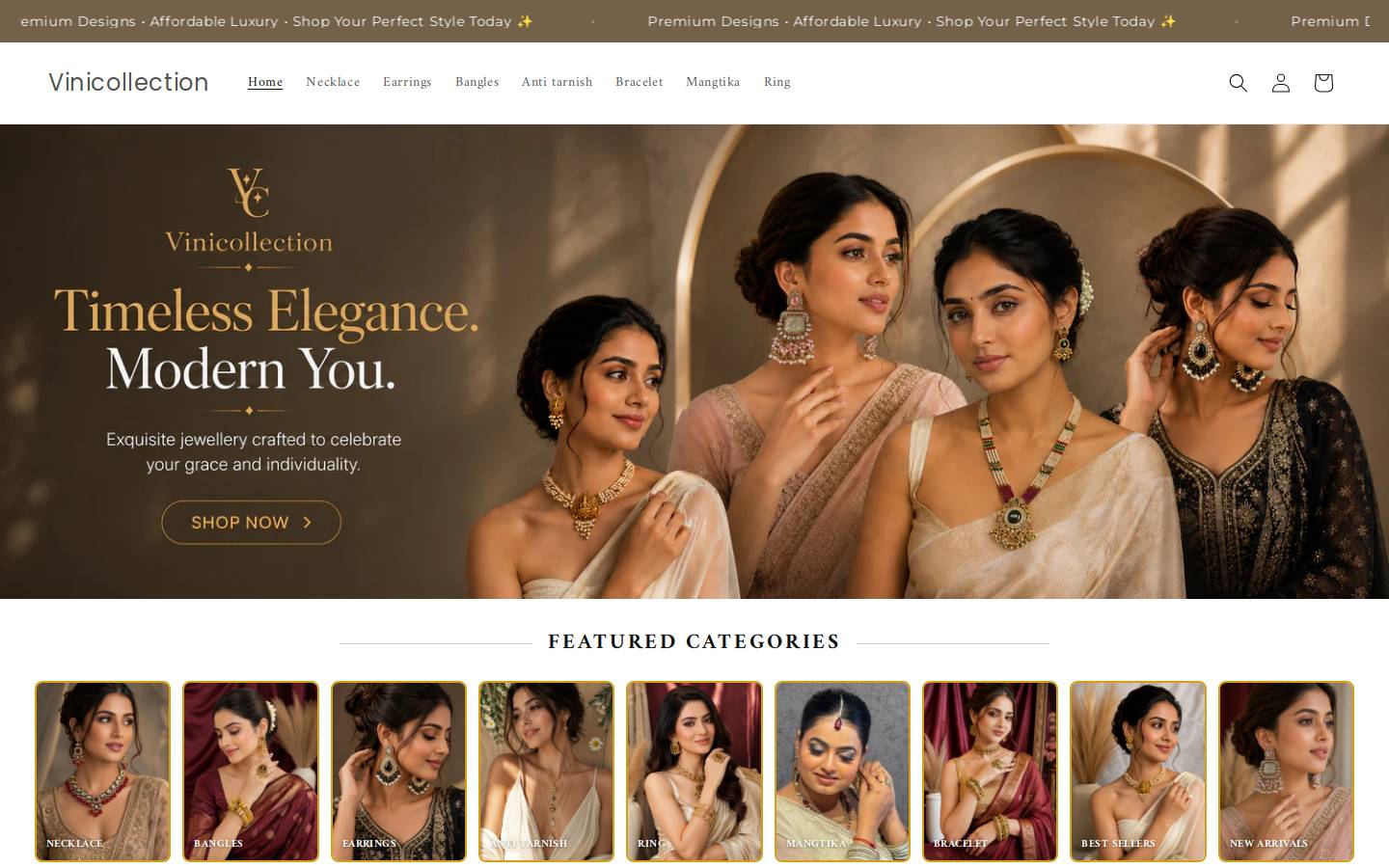 vinicollection.com homepage screenshot