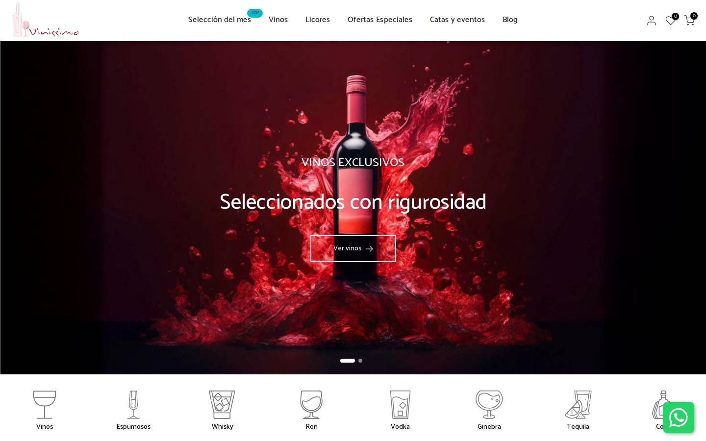 vinissimo.com.co homepage screenshot