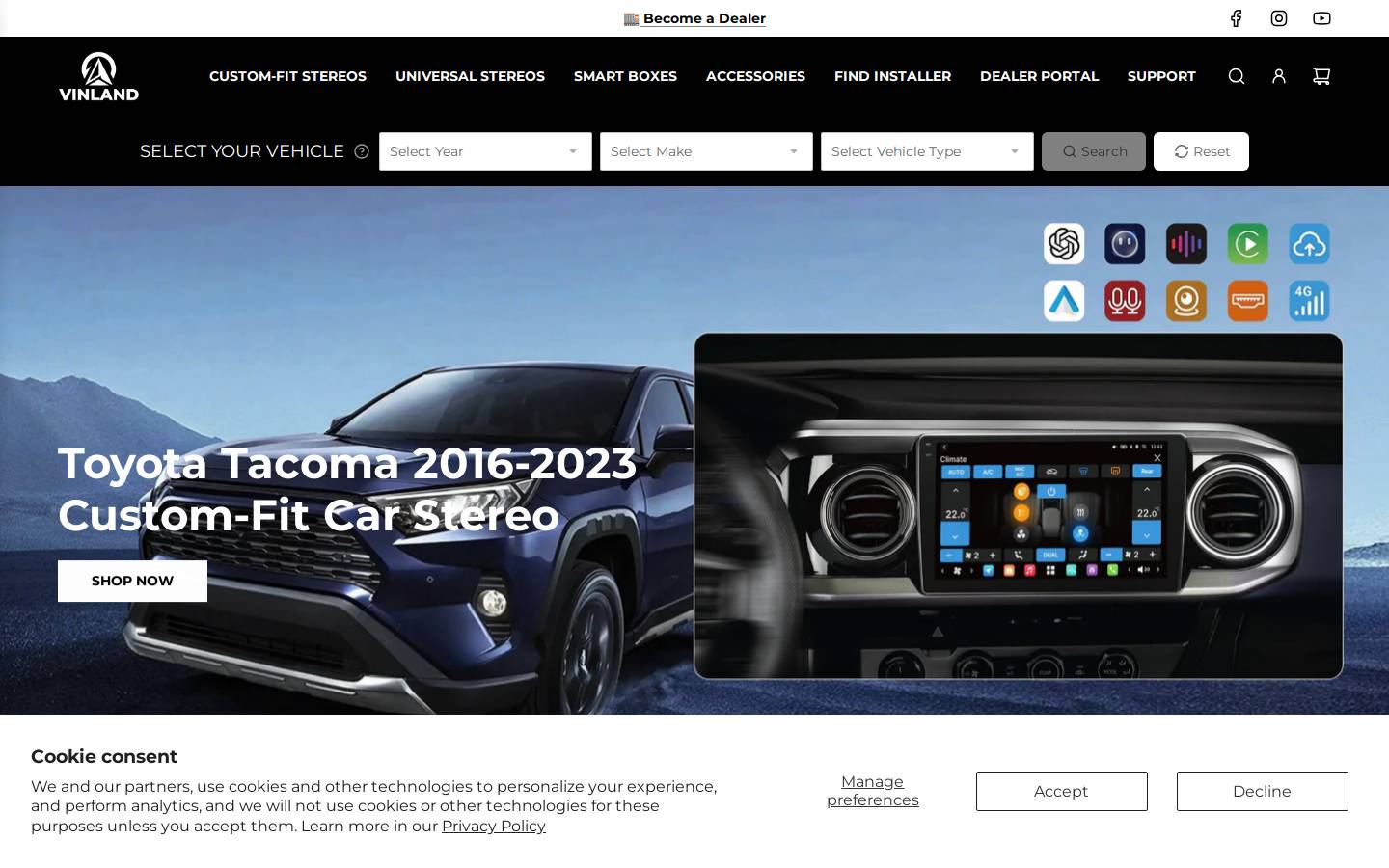 vinlandautomotive.com homepage screenshot